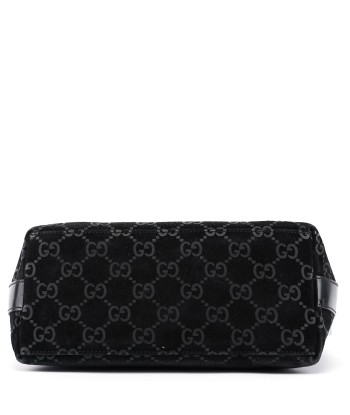 Black Suede GG Shoulder Bag destockage