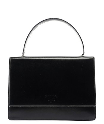 Black Calfskin Top Handle Flap Bag sur le site 