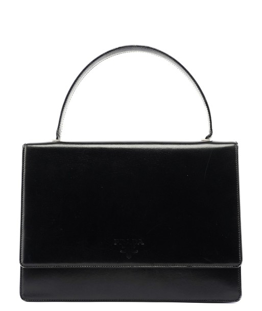 Black Calfskin Top Handle Flap Bag sur le site 