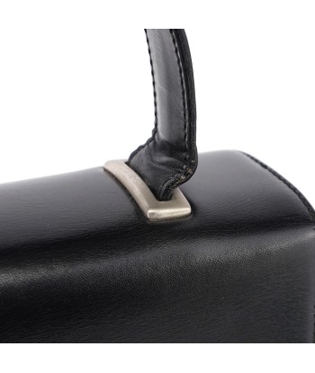 Black Calfskin Top Handle Flap Bag sur le site 