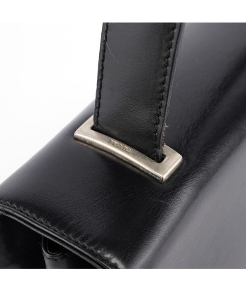 Black Calfskin Top Handle Flap Bag sur le site 