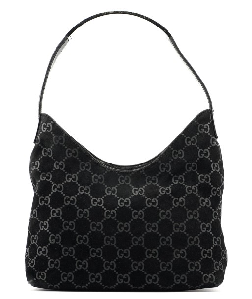 Black Suede GG Hobo Shoulder Bag Véritable concentré