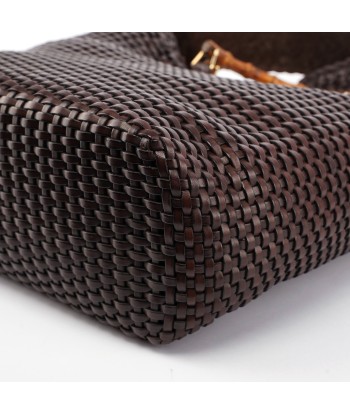 1996 Brown Woven Bamboo 2-Way Bag Fin de série