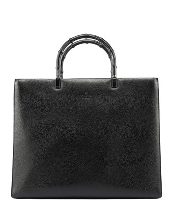 Black Leather Bamboo Tote 2-Way JUSQU'A -70%! 