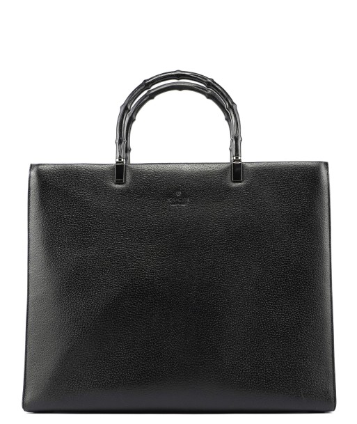 Black Leather Bamboo Tote 2-Way JUSQU'A -70%! 