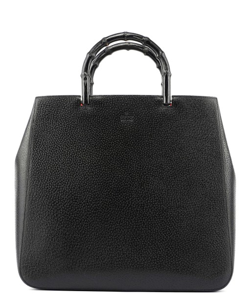 Black Leather Bamboo Tote meilleur choix