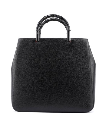 Black Leather Bamboo Tote meilleur choix