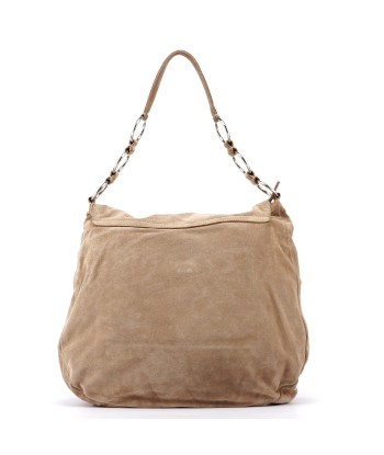 Beige Suede Large Flap Shoulder Bag rembourrage situé sous