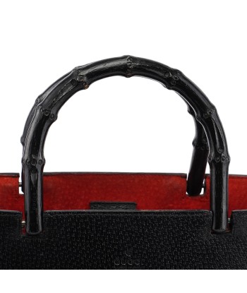 Black Leather Bamboo Tote meilleur choix