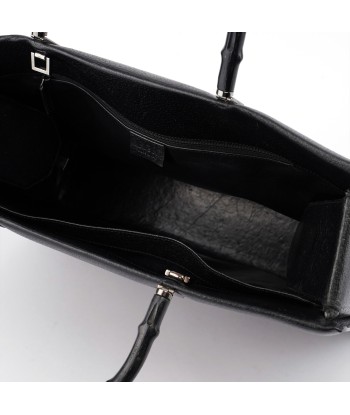 Black Leather Bamboo Tote 2-Way JUSQU'A -70%! 