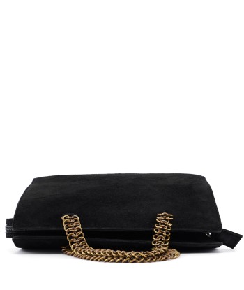 Black Suede Gold Chain Tote JUSQU'A -70%! 