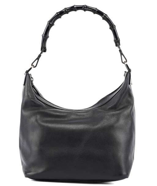 Black Calfskin Bamboo Shoulder Bag chez Cornerstreet bien 