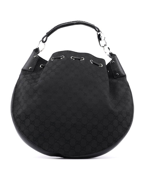 Black GG Round Hobo Shoulder Bag pas cher 