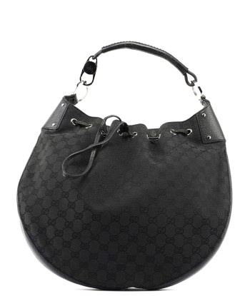 Black GG Round Hobo Shoulder Bag pas cher 