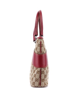 Beige Burgundy GG Tote Bag solde