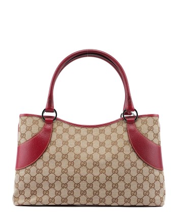 Beige Burgundy GG Tote Bag solde