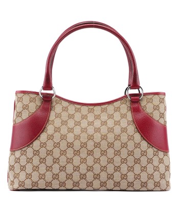 Beige Burgundy GG Tote Bag solde