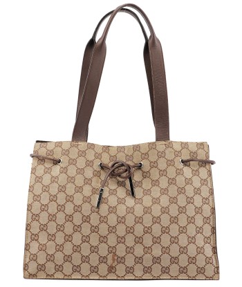 Beige GG Drawstring Tote hantent personnes