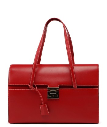 Red Calfskin Keylock Tote Bag de technologie