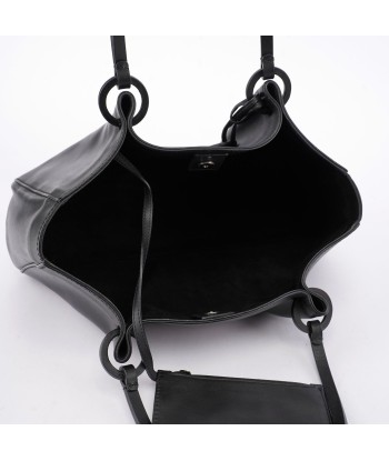 Black Calfskin Tote With Pouch offre 