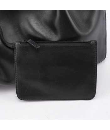 Black Calfskin Tote With Pouch offre 