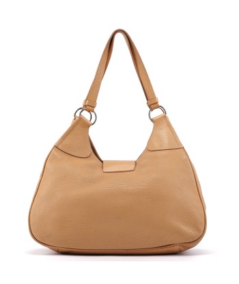 Beige Leather Belt Hobo Shoulder Bag une grave pollution 