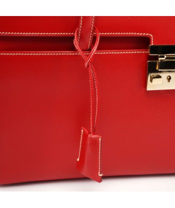 Red Calfskin Keylock Tote Bag de technologie