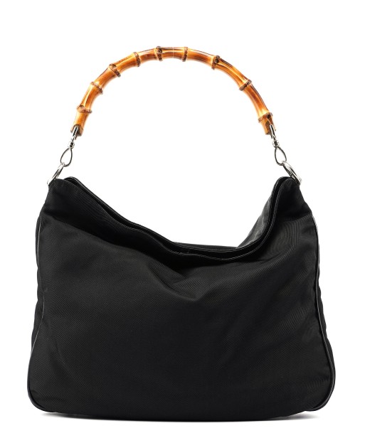 Black Canvas Bamboo Shoulder Bag online