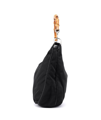 Black Canvas Bamboo Shoulder Bag online