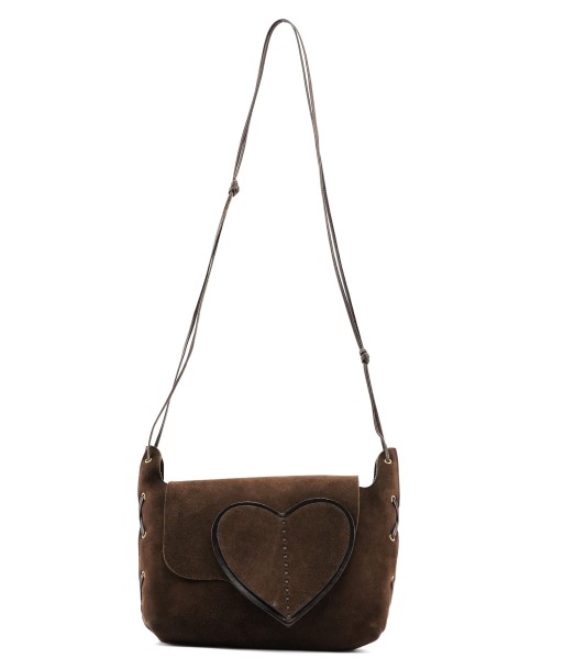 2001 Suede Heart Shoulder Bag destockage