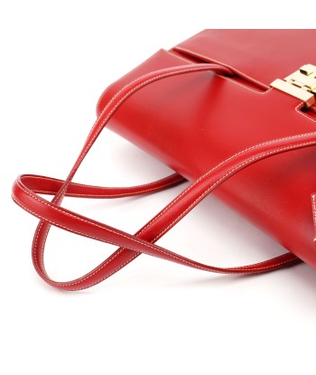 Red Calfskin Keylock Tote Bag de technologie