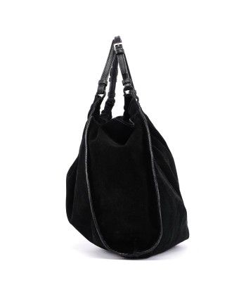 Black Suede Dual Handle Bag france