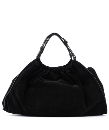 Black Suede Dual Handle Bag france