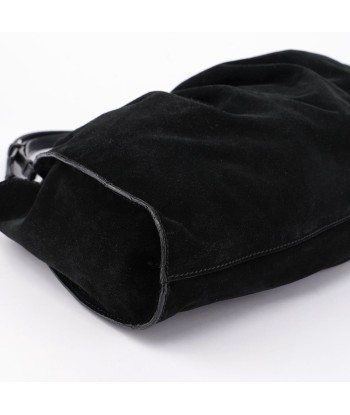 Black Suede Dual Handle Bag france