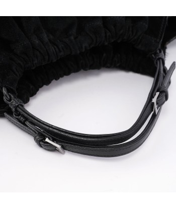 Black Suede Dual Handle Bag france