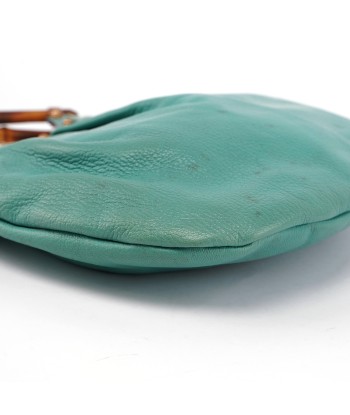 Turquoise Calfskin Bamboo Top Handle Bag acheter en ligne