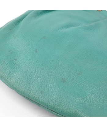 Turquoise Calfskin Bamboo Top Handle Bag acheter en ligne