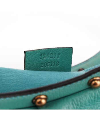 Turquoise Calfskin Bamboo Top Handle Bag acheter en ligne