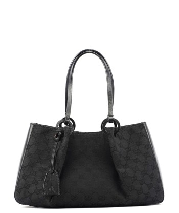 Black GG Canvas Calfskin Tote de l' environnement