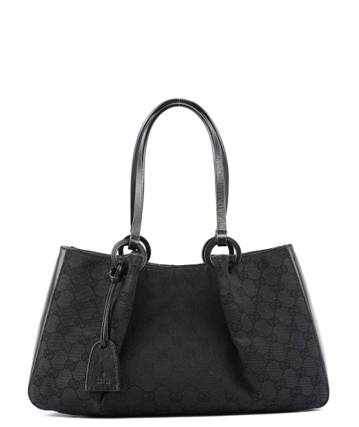 Black GG Canvas Calfskin Tote de l' environnement