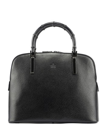 Black Leather Bamboo 2-Way Tote ou a consommer sur place