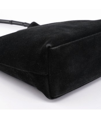 Black Suede Bamboo Hobo Shoulder Bag JUSQU'A -70%! 