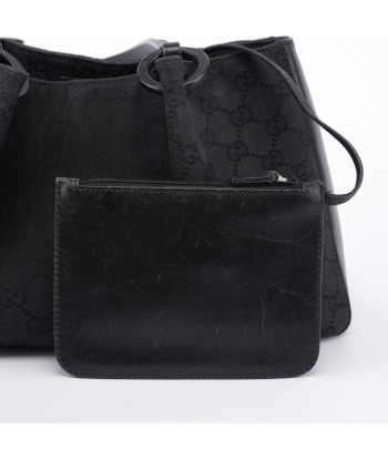 Black GG Canvas Calfskin Tote de l' environnement