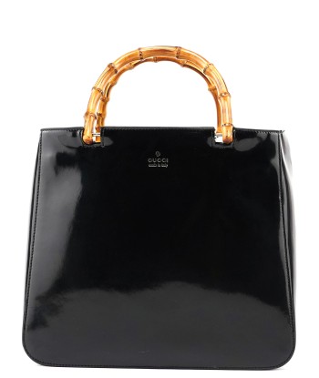 Black Patent Leather Bamboo Tote l'achat 