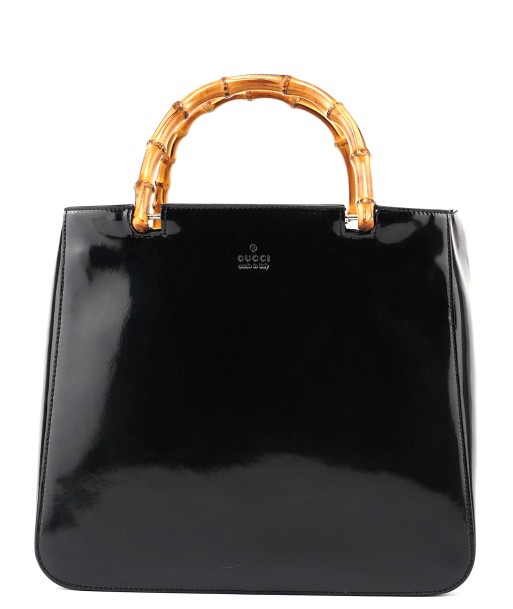 Black Patent Leather Bamboo Tote l'achat 