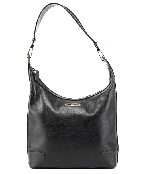 Black Leather Hobo Shoulder Bag Faites des économies