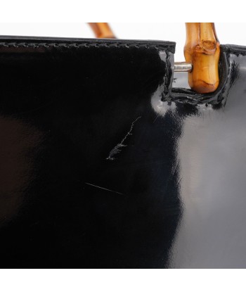 Black Patent Leather Bamboo Tote l'achat 