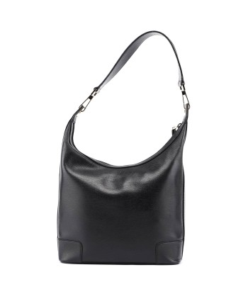 Black Leather Hobo Shoulder Bag Faites des économies