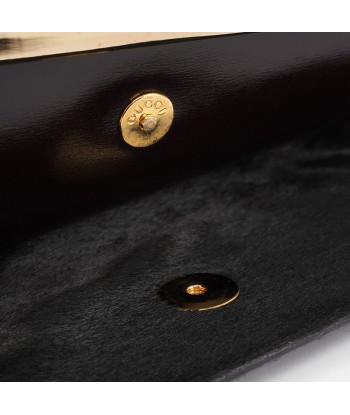 Black Fur Gold Plate Clutch Bag en ligne des produits 