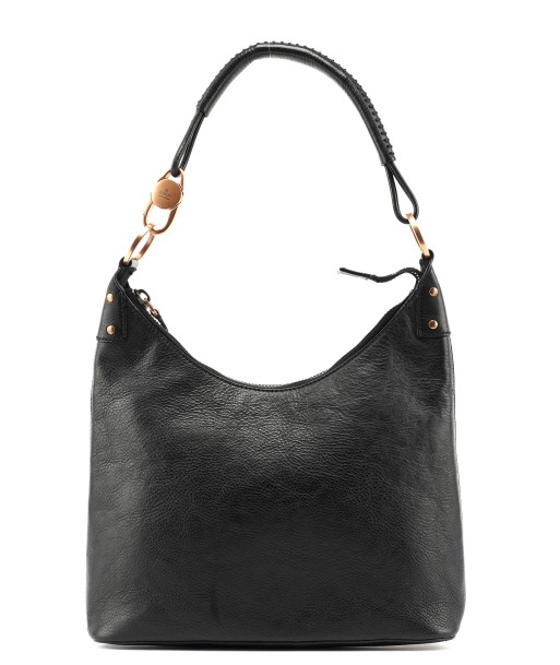 Black Buffalo Leather Hobo Shoulder Bag est présent 